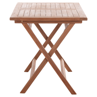 Tavolinë drejtkëndore palosëse ERIS HM18117, dru teak, 120x70x76 cm, ngjyrë natyrale