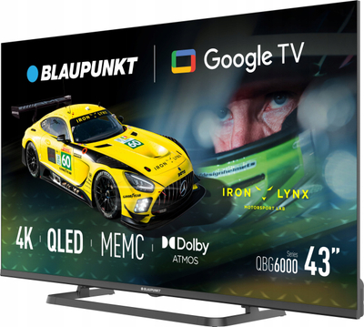 Телеквизор QLED Blaupunkt 43QBG6000S, 43\", 4K Ultra HD, Google TV, црн