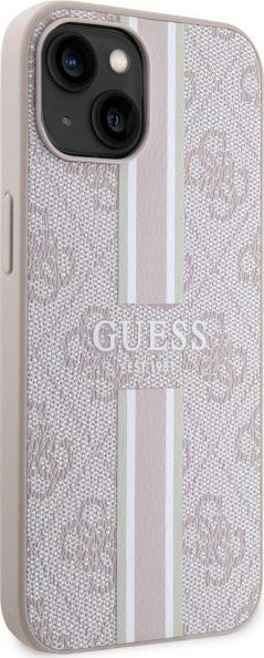 Maskë telefoni Guess 4G Printed Stripes për iPhone 14 Plus, MagSafe, rozë