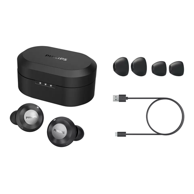 Dëgjuese Buds Philips TAT8505BK/00, wireless IPX4 Splash Mic, të zeza