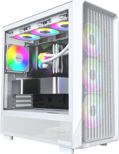 Kase PC Montech X5, Mid Tower, 4 ventillatorë ARGB, e bardhë