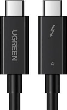 Kabllo UGREEN USB-C në USB-C Thunderbolt 4, 0.8m, 100W, e zezë