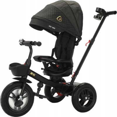 Tricikletë për kalamaj PRO550, rrota 25cm, sedilje 40cm, e zezë