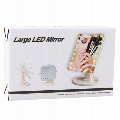 Pasqyrë kozmetike me LED, 16 diode, me qëndrim të rregullueshëm, e zezë
