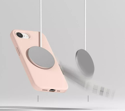 Mbështjellës telefoni Ringke Silicone Magnetic MagSafe për iPhone 16e, silikoni, kompatibil me MagSafe, rozë Pink Sand