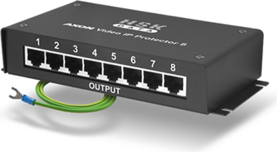 Mbrojtës nga mbitensioni AXON VIDEO IP 8, për video dhe IP, i zi