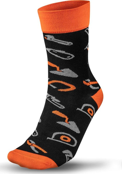Çorape Neo Tools Colorful Socks, masë 43-46, pambuk, të zeza me portokalli