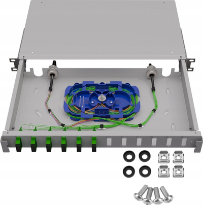 Оптички панел Stalflex TFDP-19-1U-12D-SC-G, 12 порти SC duplex, 1U, сив