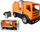 Kamion lodër Lena Garbage Truck Mercedes Actros, 72 cm, deri 100 kg, portokalli