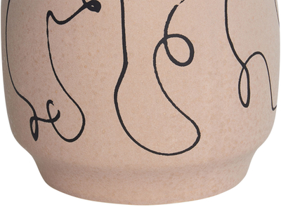 Vazo dekorative Beliani SKATE, stoneware, 20 cm, rërë bezhë