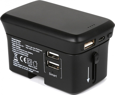 Karikues universal RealPower TravelCharge 4K, 2x USB 2.0, karikim wireless, i zi