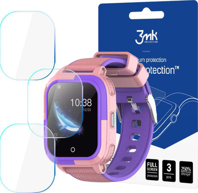 Fletë mbrojtëse ekrani 3mk Watch Protection, për oren inteligjente për kalamaj Garett Kids Rex 4G M, set me 3 copë, transparente