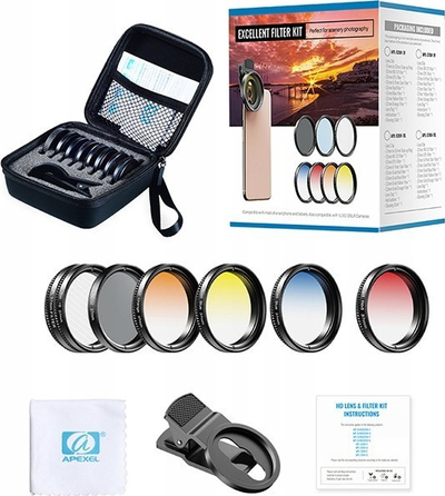 Set filtrash telefoni Apexel APL-52UV-7G, 7‑më‑1, CPL ND32 Star Half