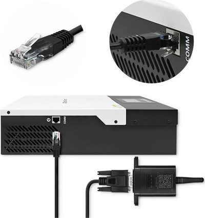 Modul Wi‑Fi Qoltec WiFi Plug Pro-03, për inverter solar, RS232, i zi