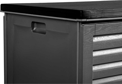 Кутија за во двор Garden Chest, 143 x 57 x 53.5 cm, 390L, црна и сива
