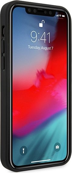 Futrollë telefoni Guess GUHCP12LVSATMLRE, për iPhone 12 Pro Max 6.7", Saffiano, e kuqe