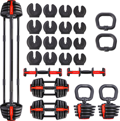 Set palestrë HMS SGR18 PRO, shtangë dhe dy hantela, 43.5kg, i zi
