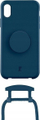 Këllëf telefoni Just Elegance Blue Sapphire, me Pop Grip dhe litar, për iPhone X XS, blu safir