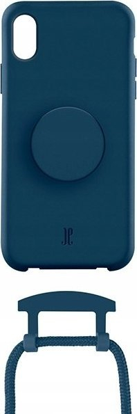 Këllëf telefoni Just Elegance Blue Sapphire, me Pop Grip dhe litar, për iPhone X XS, blu safir