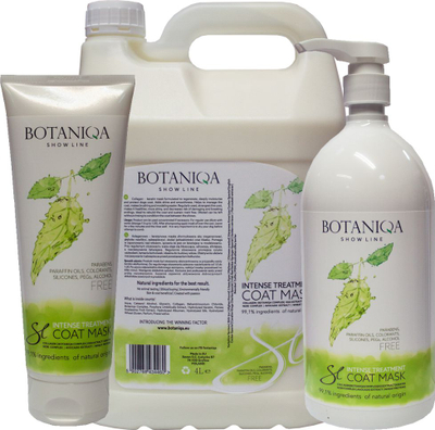 Maskë për qime qeni Botaniqa Show Line Intense Treatment Coat Mask, për hidratim, 250 ml, e bardhë