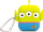 Kapak mbrojtës Thumbs Up 3D Alien për AirPods 1 dhe 2, silikon, jeshil