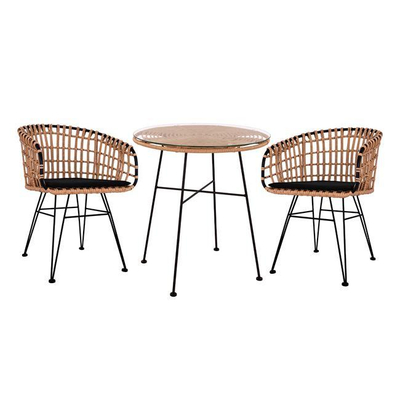 Set tavolinë 3-pjesësh ALLEGRA (HM10474), bezhë/ zezë