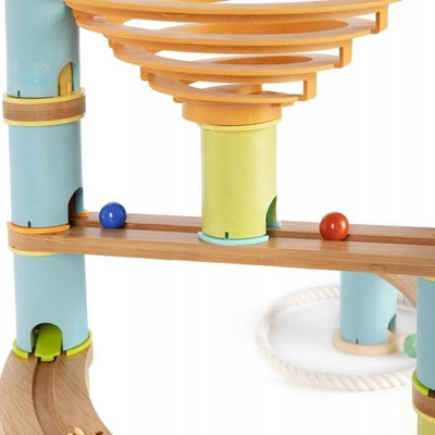 Lojë ndërtime Boppi Bamboo Marble Run Starter Pack 815005A, pistë me guralecë, bambu miqësore me mjedisin, shumëngjyrëshe