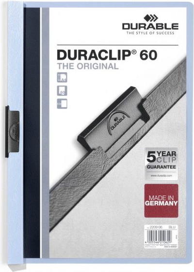 Dosje me kapëse Durable Clamp Folder, A4, 60 fletë, blu