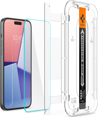 Mbrojtës ekrani Spigen Glass tR EZ Fit, 2 copa, për iPhone 15 Plus, transparent