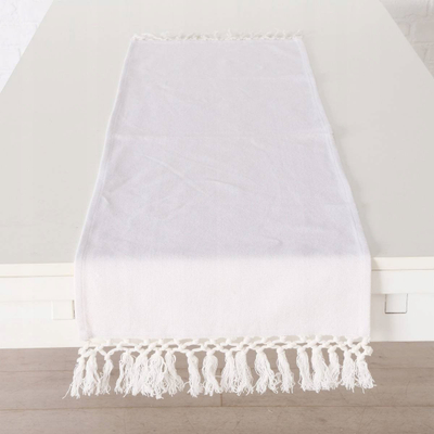 Rrip tavoline Boltze Cotton Table Runner, 140 x 40 cm, pambuk, i bardhë