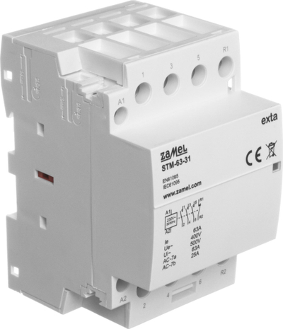 Kontaktor elektrik STM-63-31, 4 polësh, 63A, i bardhë