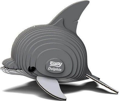 Puzzle 3D Safari Ltd EUGY Dolphin, lodër edukative, materiale që shpërbëhen vetë, shumëngjyrësh
