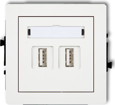 Prizë muri USB Karlik Deco DGUSB-6, 2xUSB A 3.0, e bardhë
