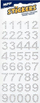 Sticker dekorativ me rhinestones digits, 40 copë, 19mm, shumëngjyrëshe