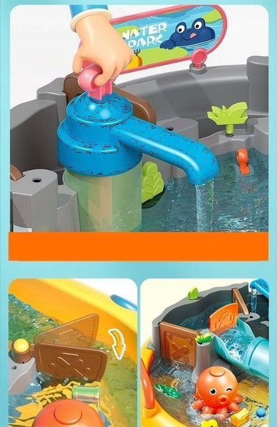 Масичка за игра со вода за деца, базен со вода, прачки за риболов, многубојна