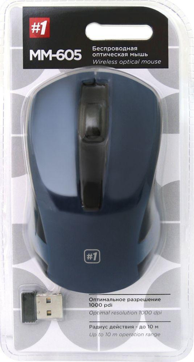 Maus Defender MM-605, wireless, USB, i zi dhe i kaltërt