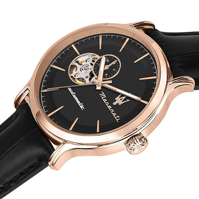 Orë dore për meshkuj Maserati Epoca Automatic R8821118009, e zezë