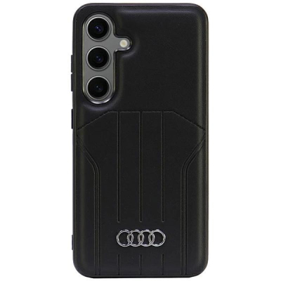 Kapak telefoni Audi Synthetic Leather MagSafe, Samsung S24 S921, lëkurë sintetike, i zi