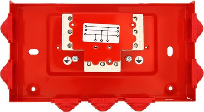 Kuti lidhëse zjarrduruese Simet PIP-2AN R3x3x6, E90, 225x125x36mm, e kuqe