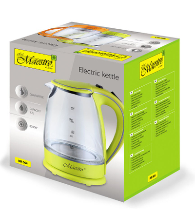 Zierëse uji Maestro MR-064, 1.7L, 2000W, xham me jeshile