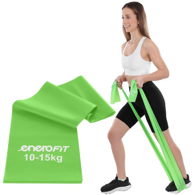 Shirit elastik fitnes Enero Fit, 2 m, 10-15 kg, jeshil