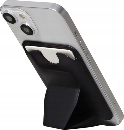Mbajtëse kartash për telefon Hello Case, me bazë stand universale, e zezë