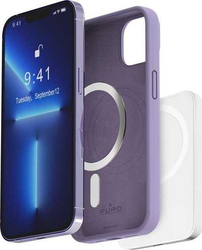 Kopertinë Puro ICON MAG për iPhone 13 edhe 14, silikon liquid, MagSafe, lejla