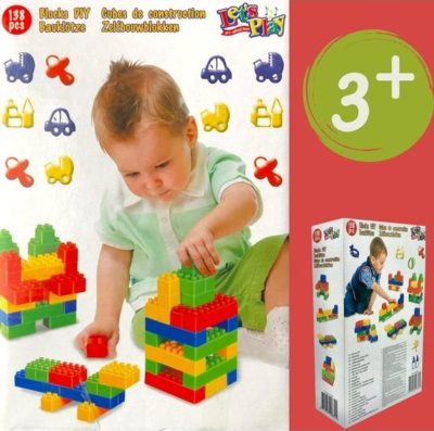 Set Lets Play blloqe ndërtimi për kalamaj, 138 copa, shumëngjyrësh