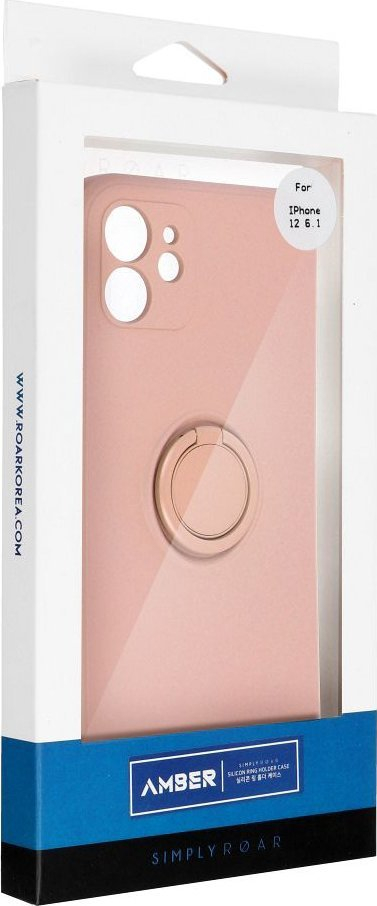 Mbulesë telefoni Roar Amber për Samsung Galaxy A35 5G, me unazë mbajtëse, rozë matte