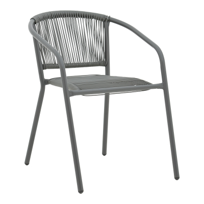 Kolltuk prej ratani metali dhe pe Lindaria pakoworld i palosshëm në ngjyrë gri të errët 54x63x74 cm