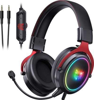 Kufje gaming Onikuma X10, 7.1 surround, me mikrofon, të kuqe