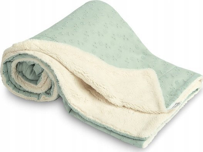 Batanije për bebe Velvet & Lace, 80x100cm, pambuk dhe plush, mente