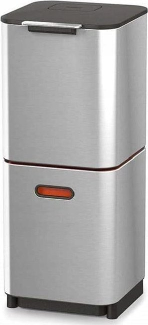 Koshi mbeturinash Joseph Joseph Totem, 40L, dy ndarje, çelik inox argjendtë