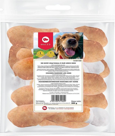 Shujtë përtypëse për qen MACED Psiakość Tied With Chicken, 500g